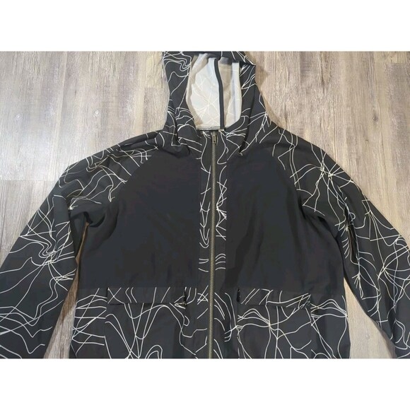 Fabletics Jiae Lightweight Jacket Black White Scribble Women's Size Large - Picture 6 of 15
